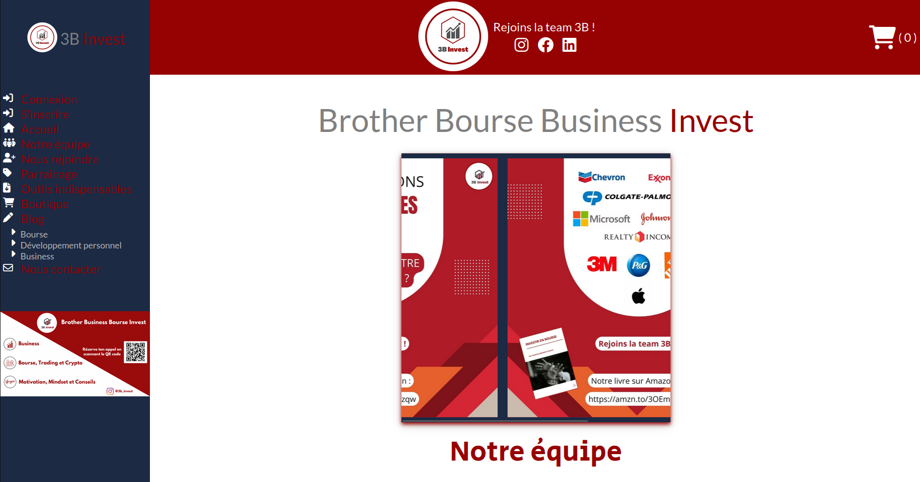 Preview du projet 3B Invest